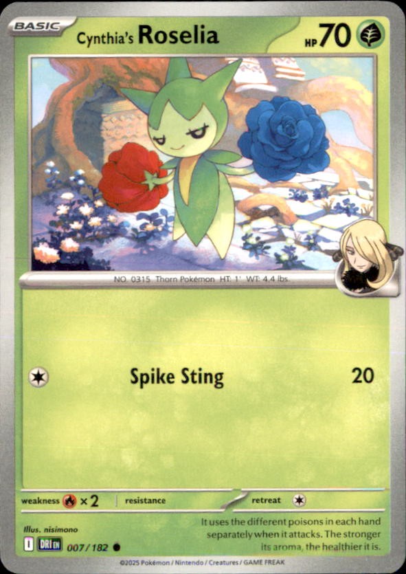 Pokemon Cynthia's Roselia 7/182 Destined Rivals Non-Holo 5 Card Lot