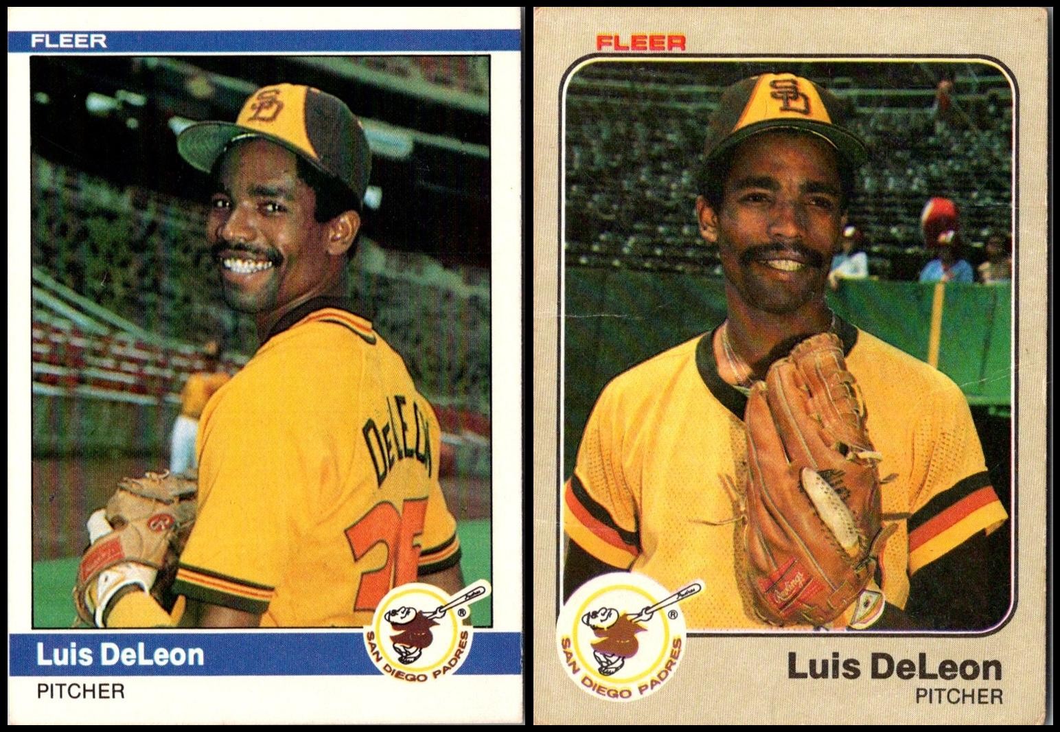 Fleer Luis DeLeon (2) Card Lot - UNIQUE FIND – ONE OF A KIND