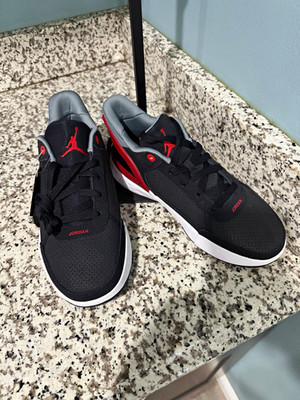 Jordan EasyOn Unisex Kids Low Top Lace-Up Sneakers Black/Red/Gray US 7