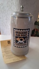 Bierkrug mit Zinndeckel  - Brauerei zur Post Pfeffenhausen mit Zertifikat