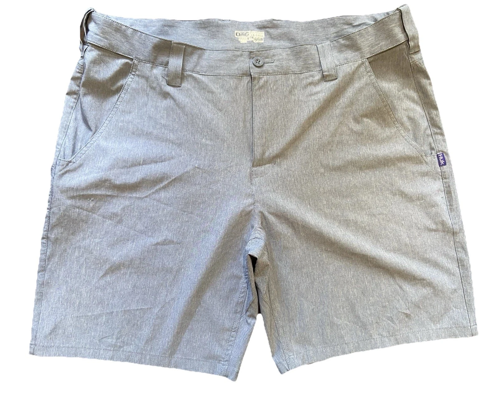 Huk Fishing Shorts Performance Mens XXL Blue Flat Front Vented Outdoor