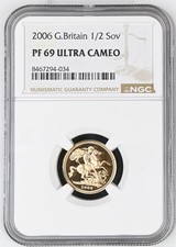 2006 Gold Proof Half Sovereign, NGC PF69 ULTRA CAMEO