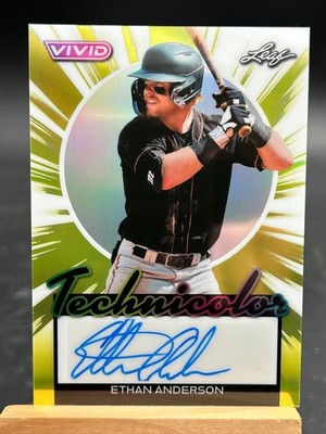 2024 Leaf Vivid Technicolor Yellow Prismatic /10 Ethan Anderson #T-EA1 Auto