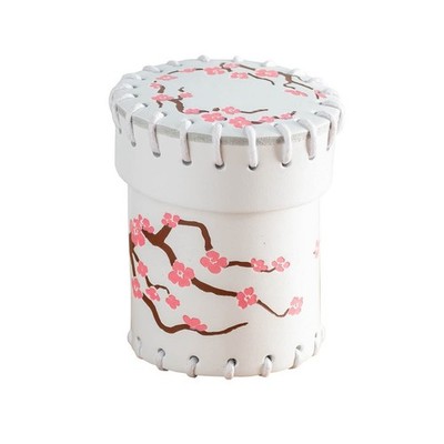 Q-Workshop Japanese Leather Dice Cup - Cherry Blossom Design - Stores 35 Dice