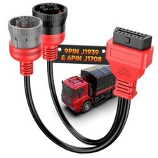 Original OBD to Green Type2 9 Pin J1939 and 6 Pin J1708 Split Y Cable for
