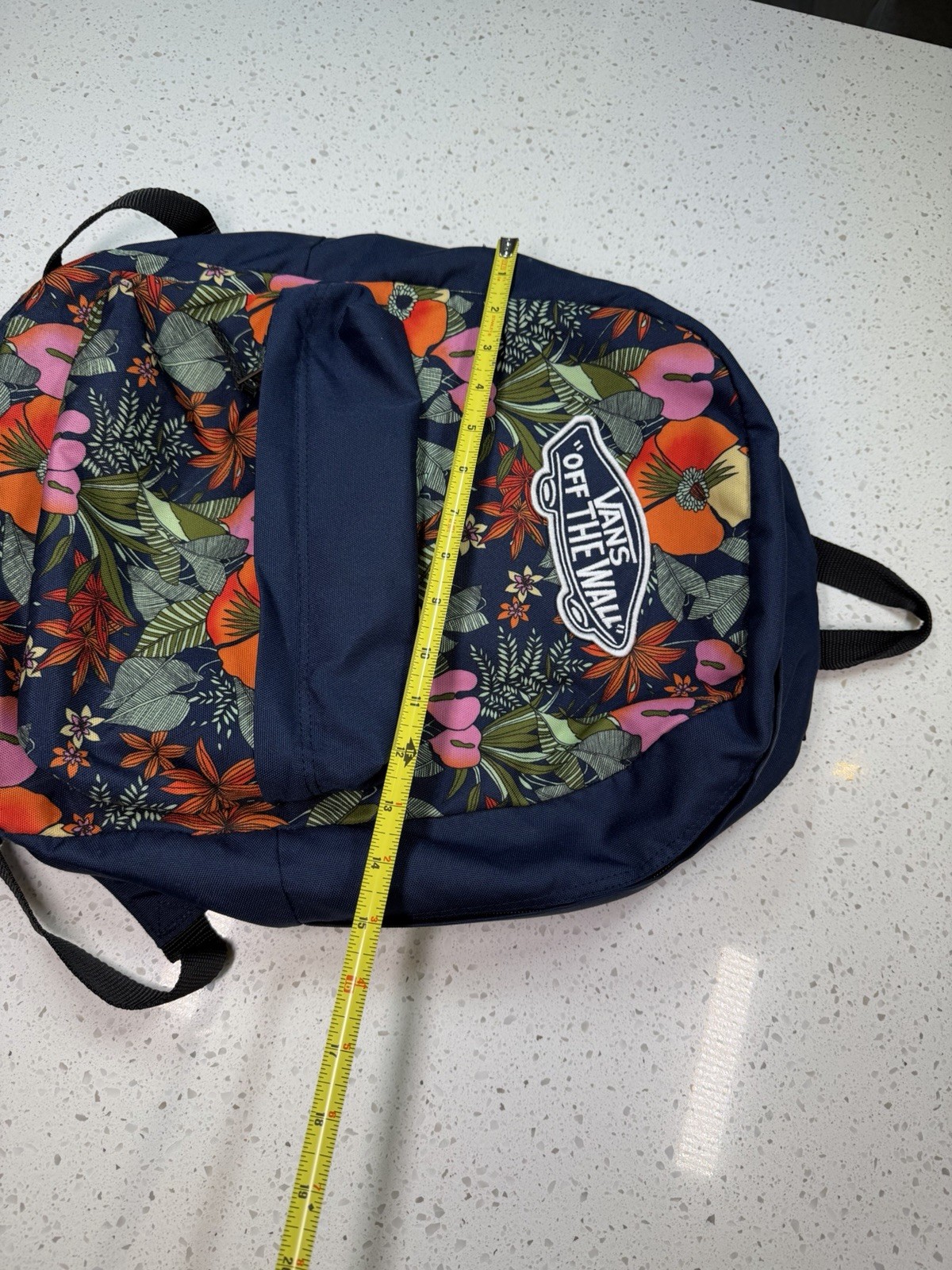 VANS Floral Pattern Navy Backpack Adjustable Stra… - image 8