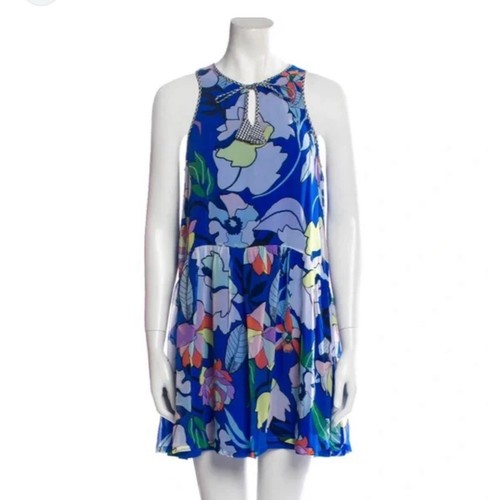 Vestido Floral Anthropologie Vineet Bahl Sin Mangas Cuello Atado ~ Forrado ~ Grande - Imagen 1 de 6