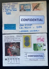 2 Habana Covers to USA Embargo Era Rerouted Mail