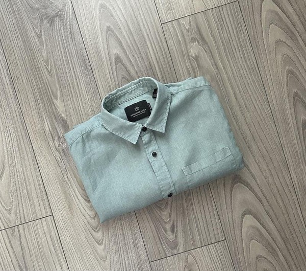 Men Scotch&Soda Shirt Green Linen 38 / M / 46