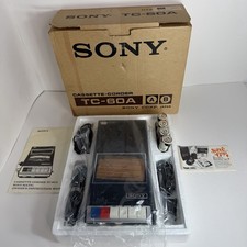 Vintage Sony TC-60A TapeCorder Tape Player Recorder Microphone New W/Box Japan