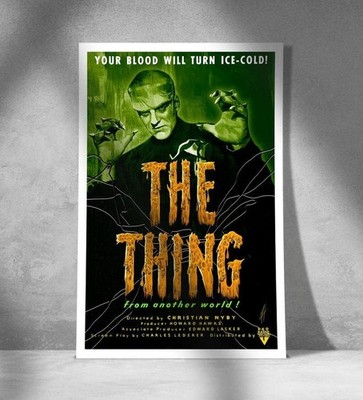 The Thing from Another World (1951)   Vintage Sci-Fi Horror Poster, Wall Decor
