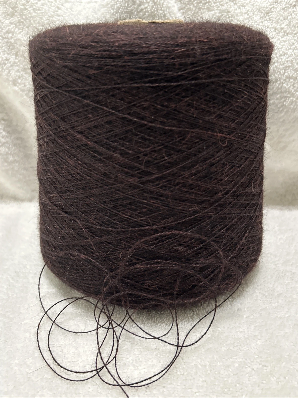NICE Spool Cone Peruvian LACE SOFT Alpaca Yarn 2lb 3oz 998gr 472 Brown Mix A - product detail image 4