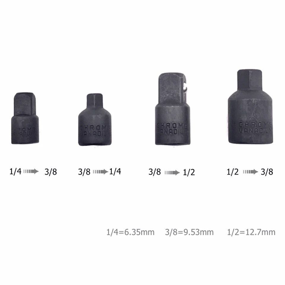 4pack 3/8" to 1/4" 1/2 inch Drive Ratchet SOCKET ADAPTER REDUCER Air Impact Set* - Image 3 of 4