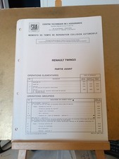 Memento De Temps De Réparation Collision Automobile Renault Twingo 08/1993