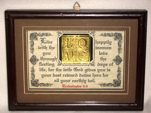 Bible Verse Plaque"THE WIFE GOD GIVES YOU IS YOUR BEST REWARD"Gift for your Wife - Picture 1 of 2