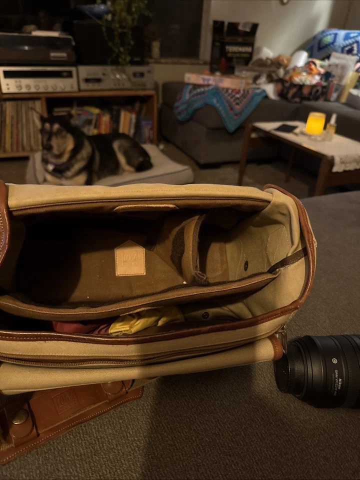 Fogg Camera Satchel Bag Case Khaki Canvas Leather, 14x11x6 Inches Very Rare - Image 2 of 4