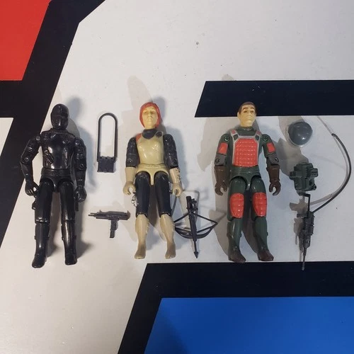 GI Joe 1983 Swivel Arm Lot Complete SNAKE EYES SCARLETT & FLASH High Grade