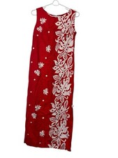 Vintage Malihini Hawaiian Long Maxi Floral Mod Dress  Read Measurements 