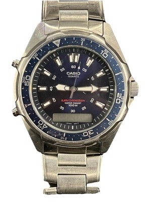 Casio Analog-Digital Blue Dial Watch AMW-320R Module 2701