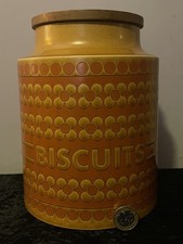 Vintage Hornsea Pottery Saffron XL Biscuit Jar Barrel 20cm A 1 condition