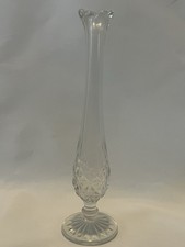 Crystal Footed Bud Vase 9-1/2" Tall - Swung Vase