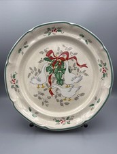 VTG International Tableworks Marmalade Christmas Stoneware Plate -Geese, Holly