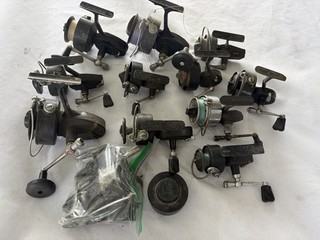 Vintage Garcia Mitchell Spinning Reel Lot with Extra Spool & Parts