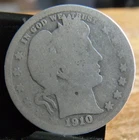1910-P Barber Quarter 90% Silver, Early US Coin As Shown