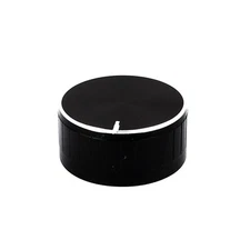 40mm x 6mm Aluminium Alloy Potentiometer Control Knob Cap Knurled Button Black
