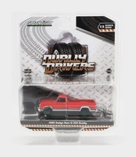 GREENLIGHT 46130B-GRE DODGE - RAM D-350 PICKUP 1989 - GREEN WHEELS - RED - 1/64