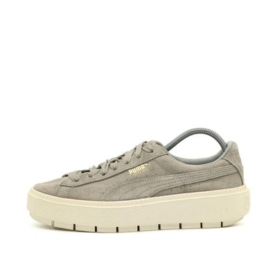 PUMA Damen Suede Mayu Plateau Schuhe Grau Wildleder Plateausohle Sneaker EU 38.5
