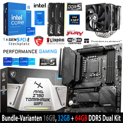 PC Bundle - Intel i5 14600KF / MSI MAG Z790 Tomahawk WiFi mit 16, 32 + 64GB DDR5
