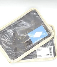 Frette Cancellata Arredo Euro Pillow Shams Grey Brown Set 2 Shams NEW JG025039