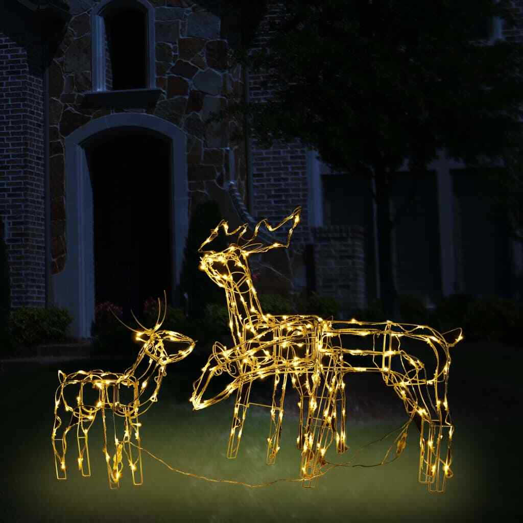 3 Piece Christmas Light Display Reindeers 229 LEDs vidaXL