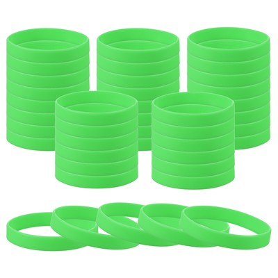 60 Pcs Unisex Gummi Armbänder Silikon Sport Armbänder Fluoreszierend Grün