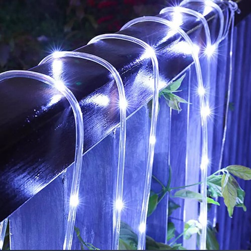 12M 100 LED Solar Seil Röhre Schnur Fee Lichter Streifen Wasserdicht Outdoor Garten - Bild 19 von 19