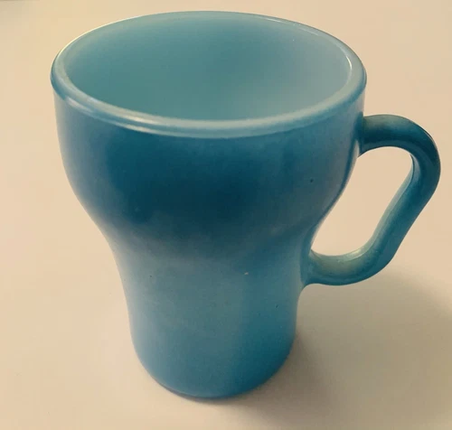 VTG 4 Pc Set Anchor Hocking FIRE KING BLUE COLA Soda Coffee Cups