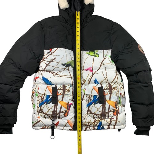 Staple Men’s Full Zip Hooded Puffer Jacket Black/Bird Woodland • Medium - Picture 5 of 7
