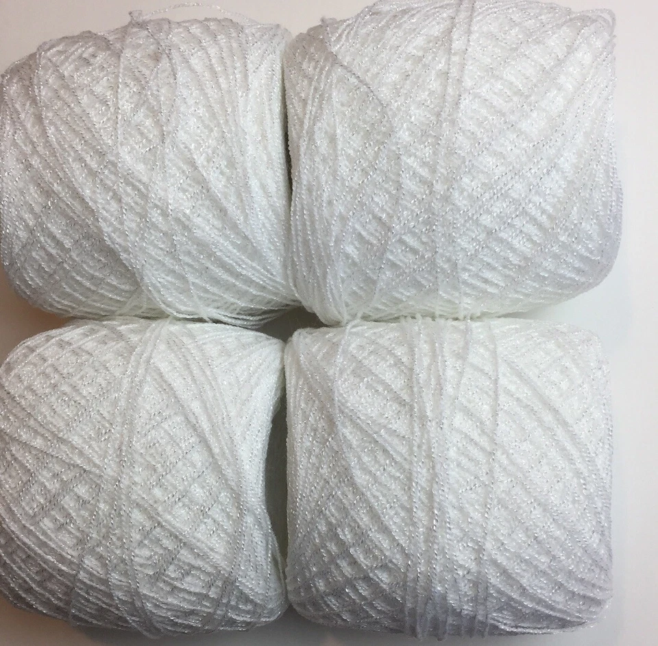 Crystal Lace yarn. Color 01- Acrylic/Rayon. 900 yards per ball. 1 lot of 4. - Image 2 of 4