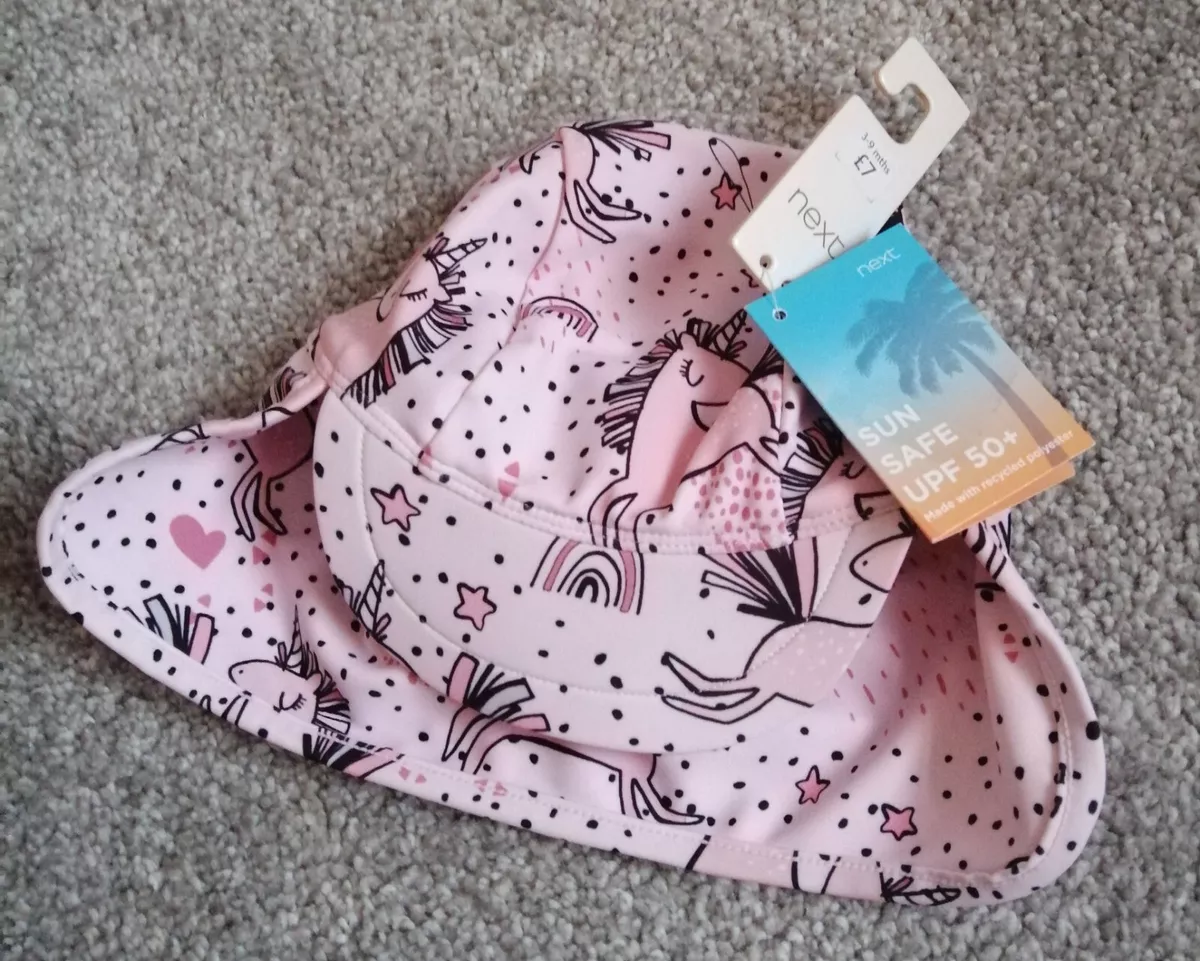 Next Baby Girls Sun Safe UPF50 Pink Unicorn Sun Hat Age 3 9 Months