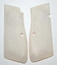 Browning Hi-Power, FEG PJK-9HP pistol grips pearl plastic full checkering
