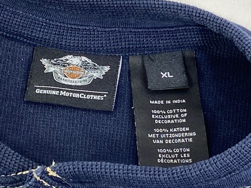 Camicia Henley Harley Davidson Motorcycles uomo XL manica lunga nera - Foto 10 di 11