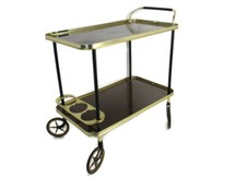 Carro de entretenimiento para bar cóctel té carro isla de cocina chapa vajilla retro