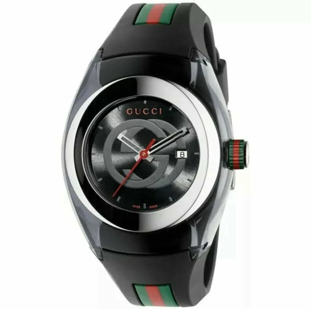 Montre unisexe GUCCI SYNC XXL YA137101 bracelet caoutchouc noir 46 mm