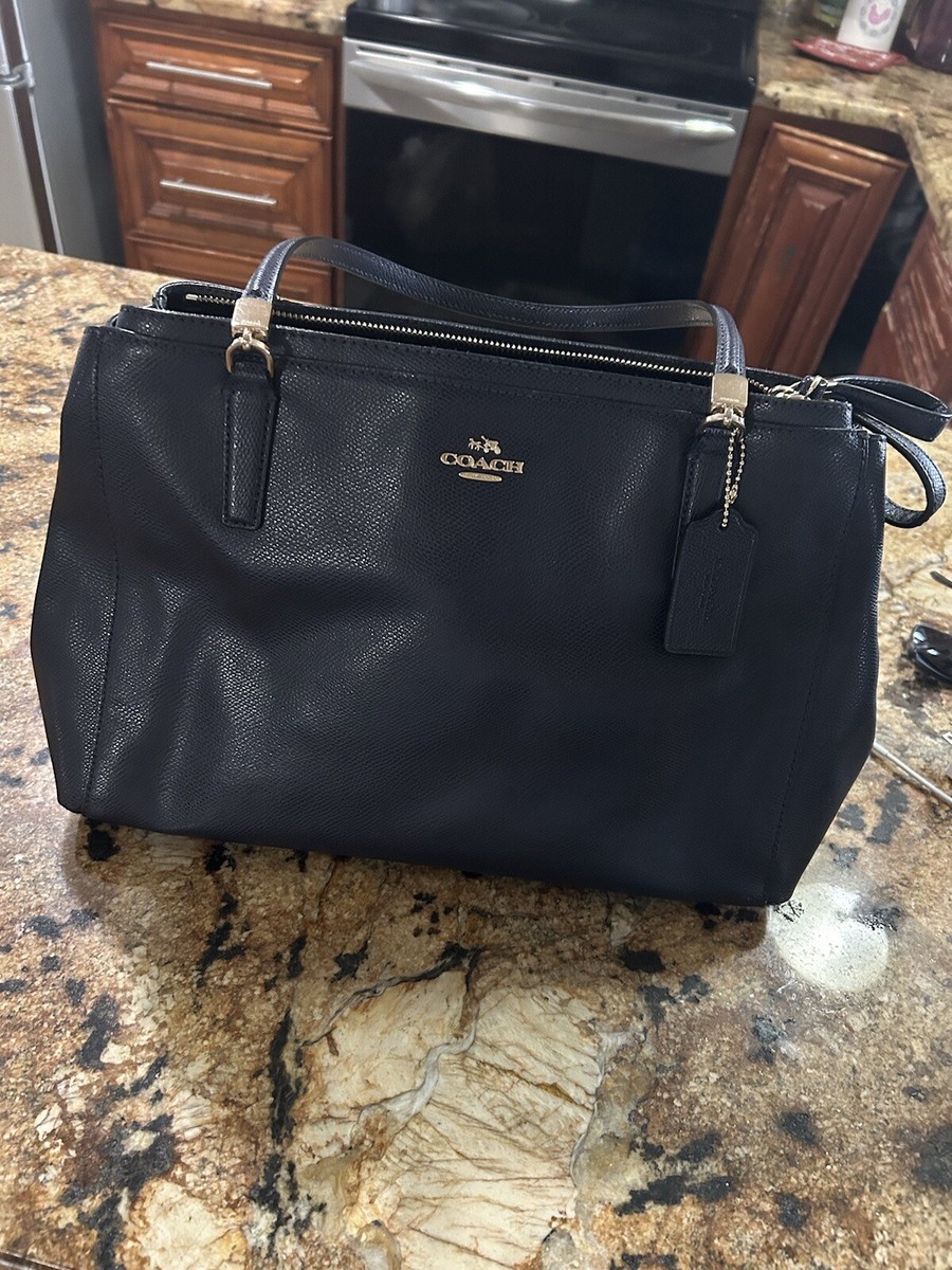 Coach Navy Blue Leather Christie Caryall Tote | eBay