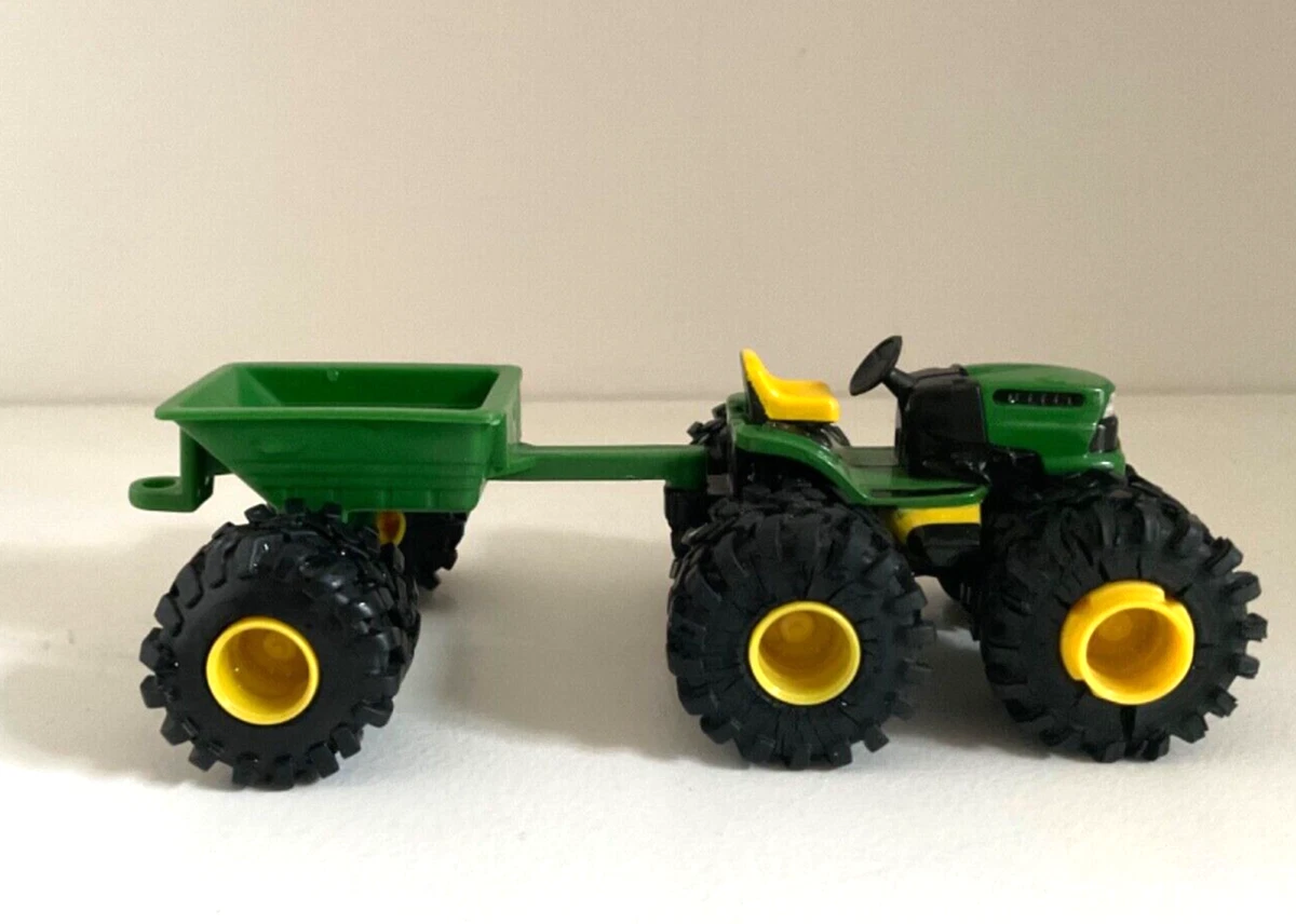 John Deere miniature toy tractor and trailer plastic farm toy