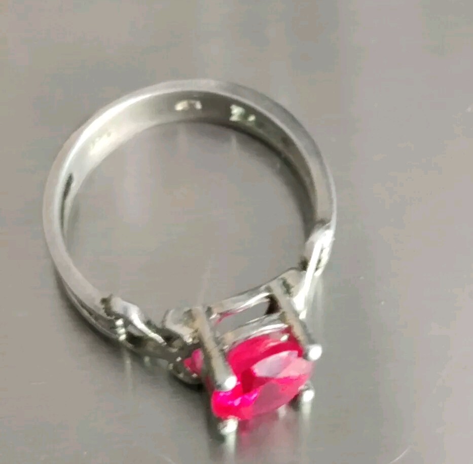 RUBY RING 925 STERLING SILVER & LAB-CREATED  SIZE… - image 4