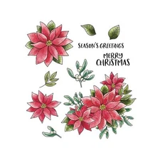 Briartw Christmas Flower Clear Stamps and Cutting Dies Set for Card Making,DI...