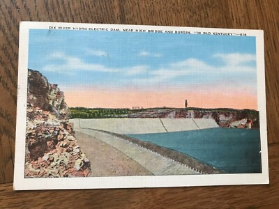 #ad Dix River Hydro Electric Dam near High Bridge and Burgin Kentucky Postcard $2.00