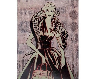 Fashion Illustration, alligator art, graffiti art, mid century art